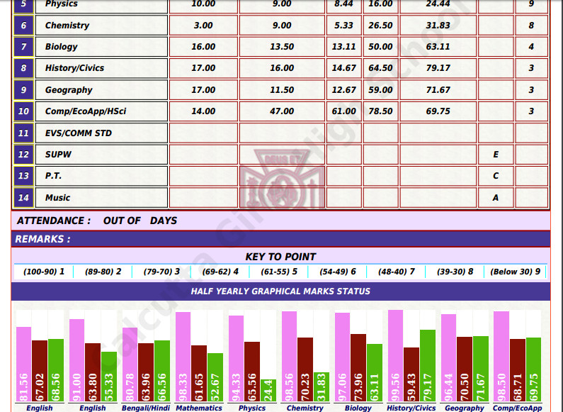 Student Result Print Format